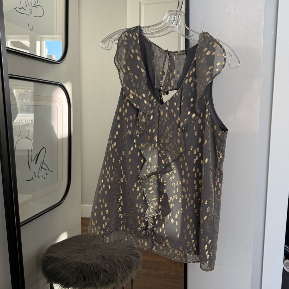 BCBG size Medium Silver and Gold Blouse